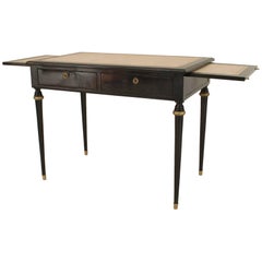 French 1940s Ebonized and Rectangular Table Desk