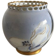 Royal Copenhagen Early Art Nouveau Vase with Iris and Gold