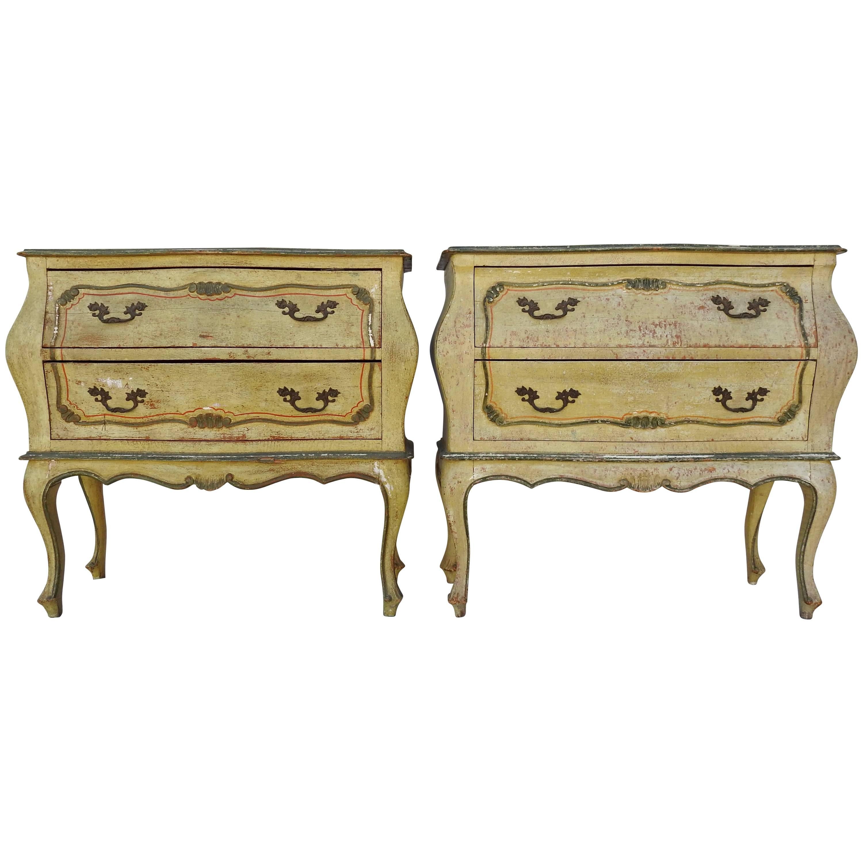 Mid-20th Century Pair of Italian Hand-Painted Bombay Chest