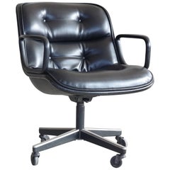 Charles Pollock Executive Chair for Knoll International in Black Leather