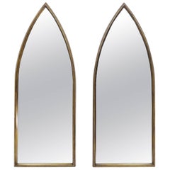 Pair of Gilt La Barge Arched Hanging Wall Mirrors