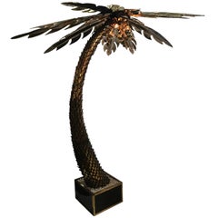 Maison Jansen Brass Palm Tree Floor Lamp