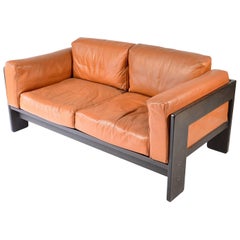Tobia Scarpa Bastiano Sofa for Gavina, Rosewood and Leather, Three Available