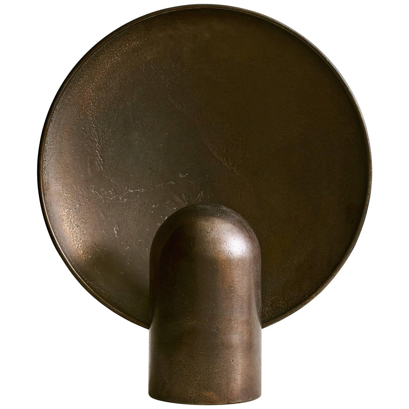 Blackened Bronze Sconce Table Lamp by Henry Wilson For Sale