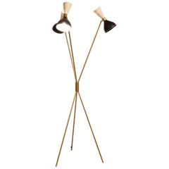 Stilnovo Style Brass Tripod Floor Lamp