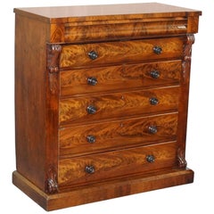 Huge Victorian Flamed Mahogany Chest of Drawers Handmade Absolutely Stunning