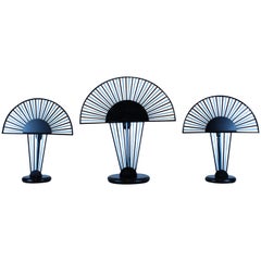 Italian Table Lamp Set Tobia Scarpa Murano Glass
