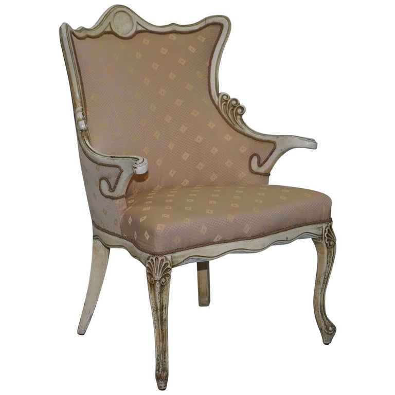 Rare Vintage French Late 19th Century Occasional Armchair Shabby Chic