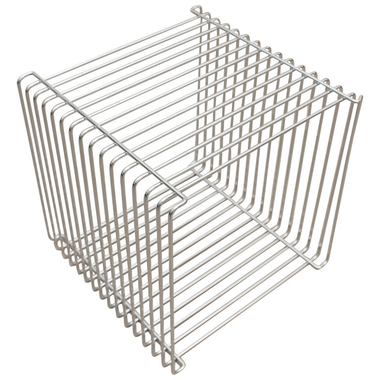 Verner Panton Chrome Wire Cube Shelf, 1971 at 1stDibs