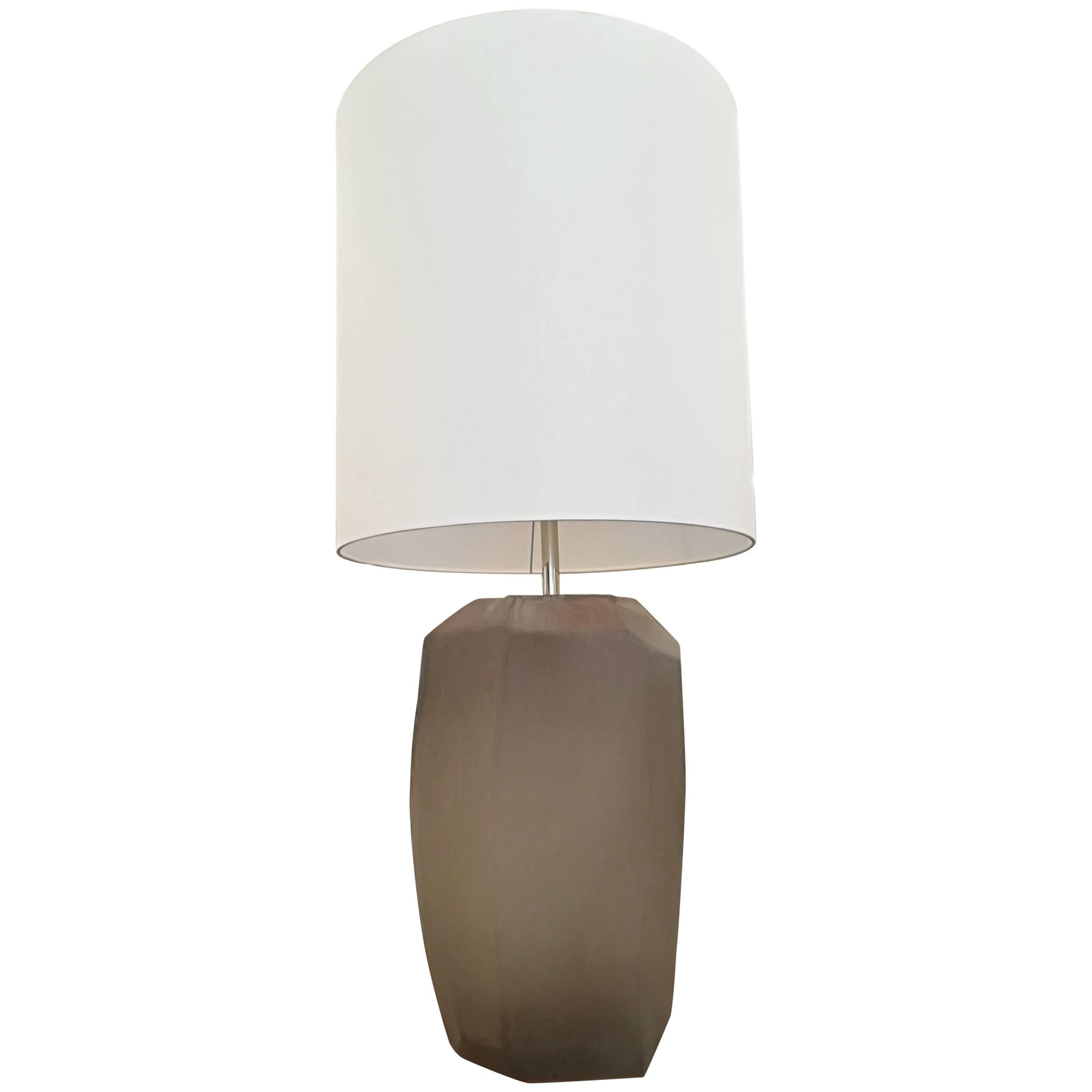 Beautiful Grey Frosted Glass Table Lamp