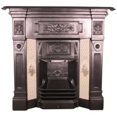 Antique Late Victorian Cast Iron Combination Fireplace