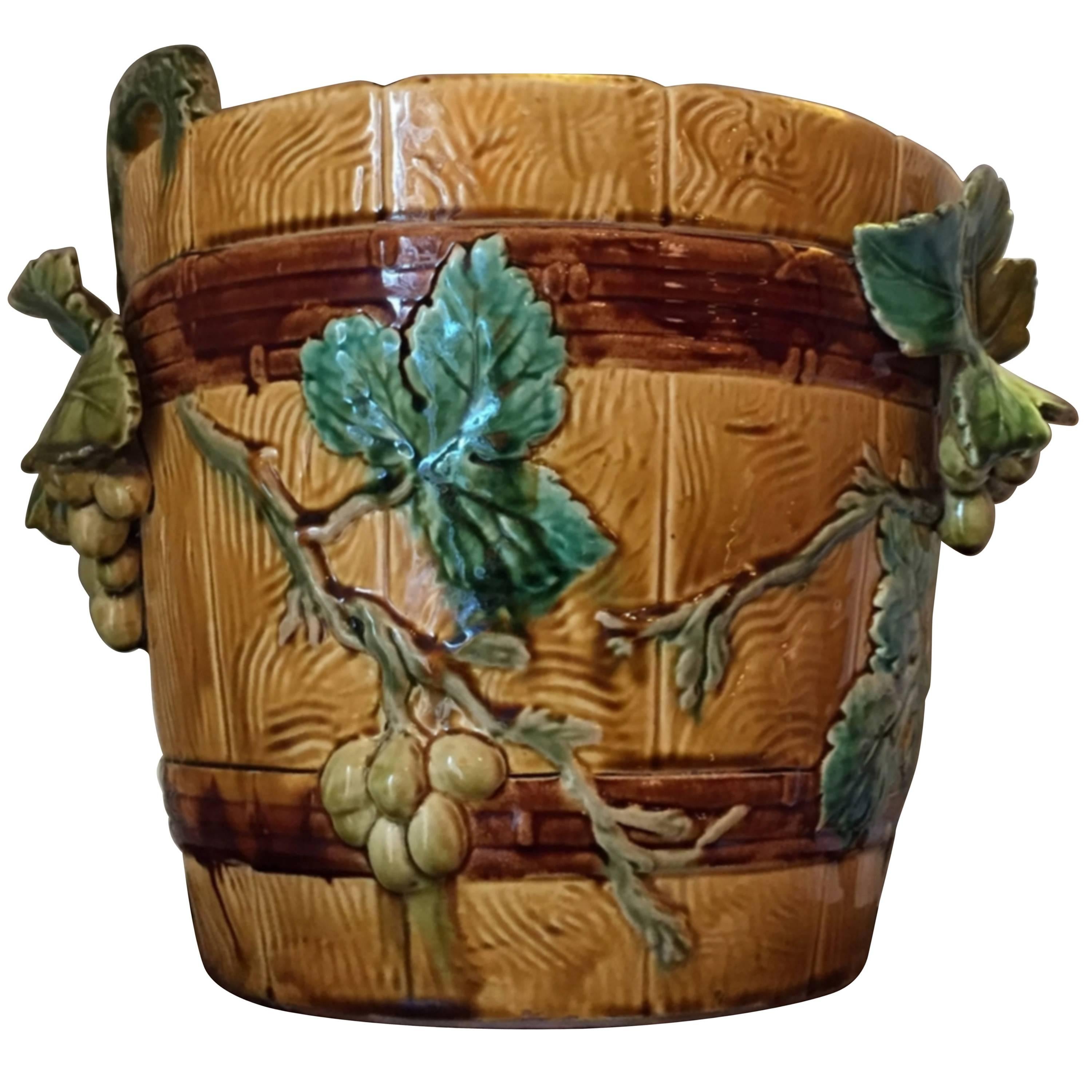 19th Century Planter with Vignes Decoration, Choisy-le-Roi For Sale