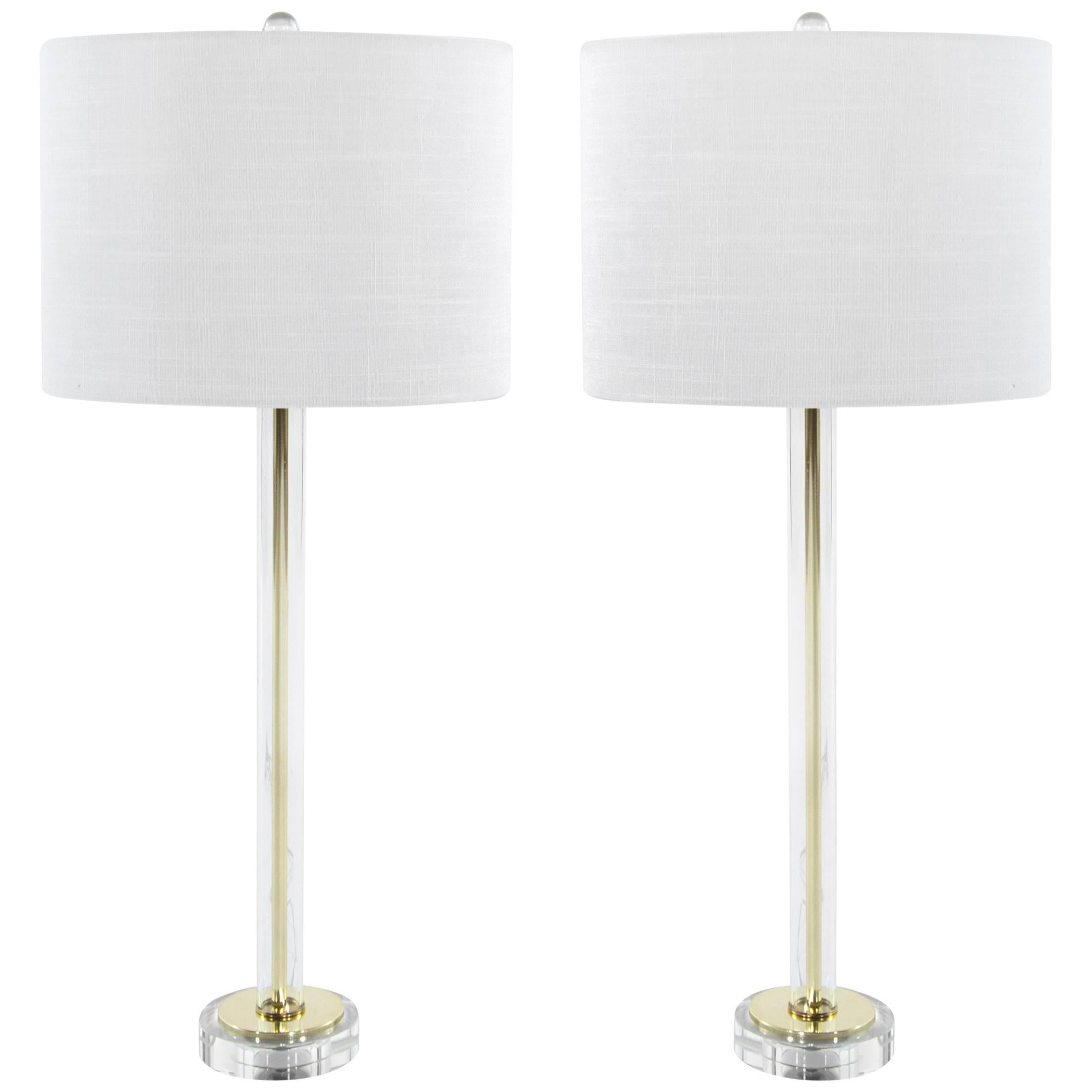 Mid century Glass Table Lamps