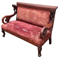 Exceptional and Rare Mahogany Gothic Renaissance Style Settee Sofa by RJ Horner