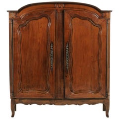 Antique Unusually Short French Cherrywood Armoire