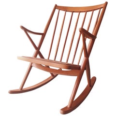 Vintage Danish Rocking Chair by Frank Reenskaug for Brahmin Mobler