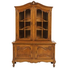 Vintage Belgian Oak China Cabinet