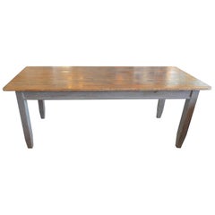 French 19th Century Stained Pine Country Provençe Farmhouse Table