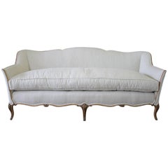 Early 20th Century French Country Style Belgian Linen Upholstered Sofa