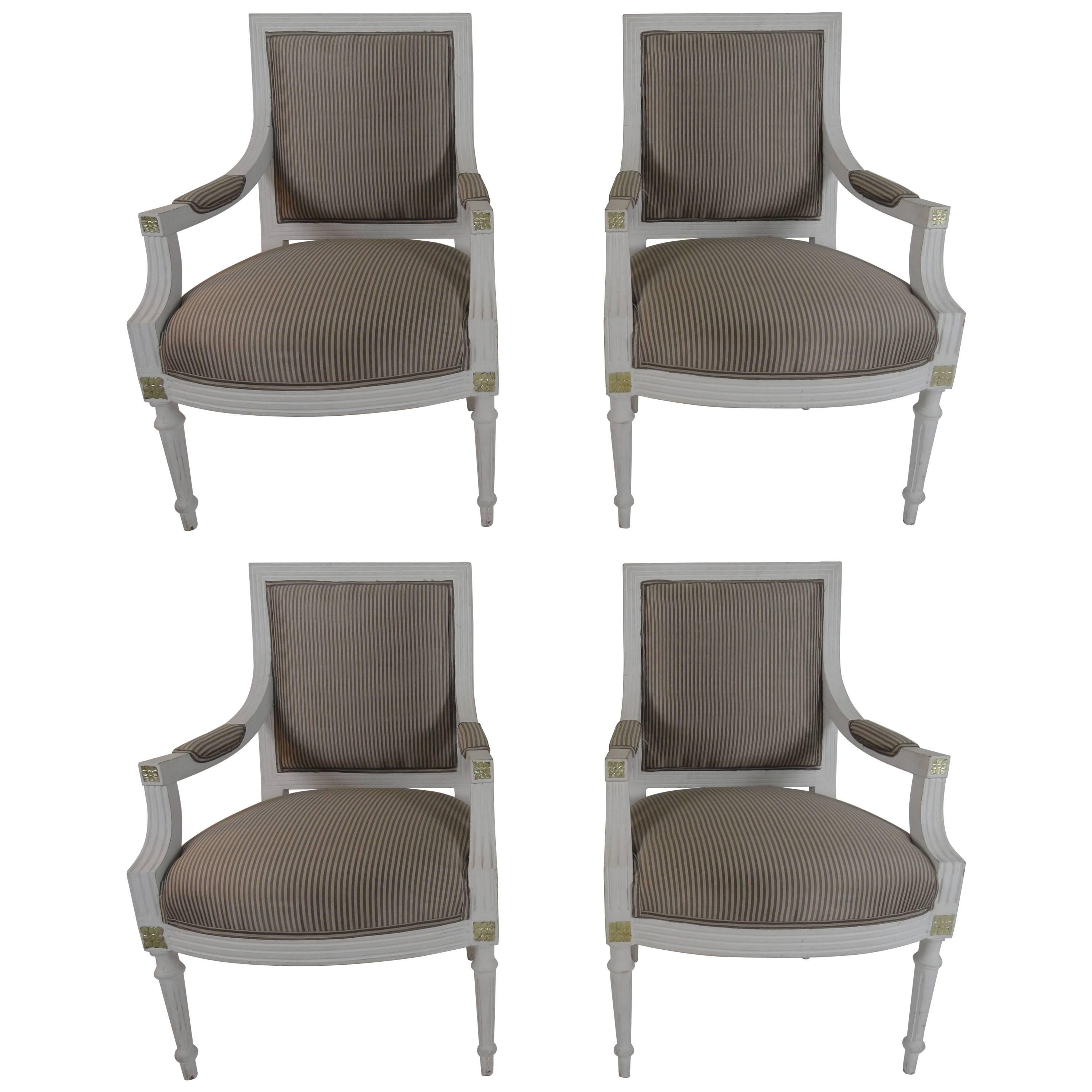 19th Century Set of Four Gustavian Armchairs For Sale