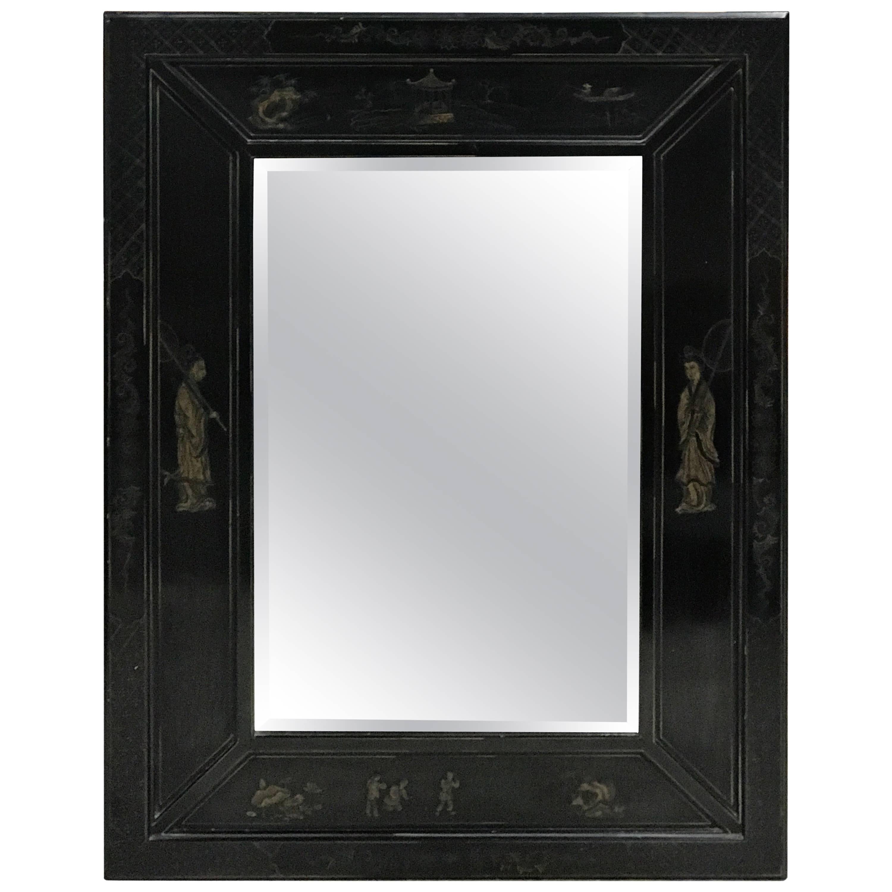 Japanned Lacquered Mirror by Mailtland Smith