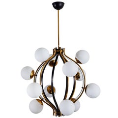 Twelve-Globe Chandelier by Stilnovo