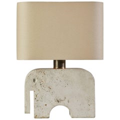 Travertine Elephant Table Lamp by Fratelli Manelli