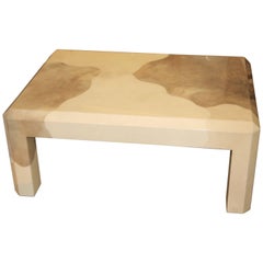 Karl Springer Tri Color Goatskin Parchment Coffee Table