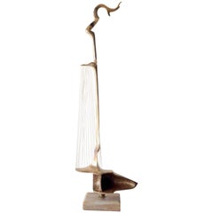 Hattakitkosol Somchai Modernist Bronze Lute Sculpture