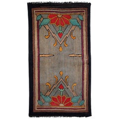 Handmade Antique American Hooked Rug, 1900s, 1C556