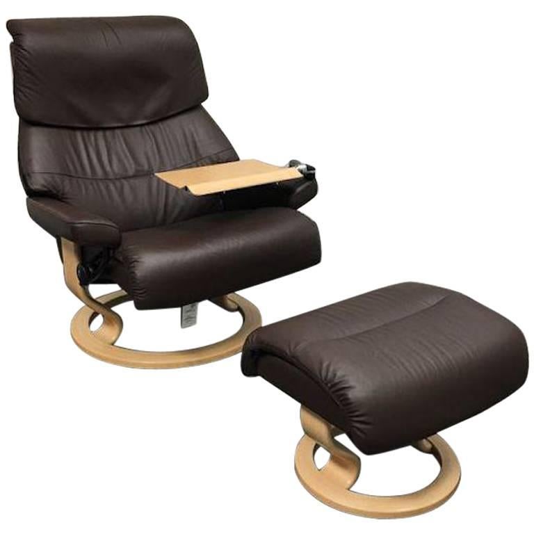 Ekornes Reclining Chair and Ottoman Set