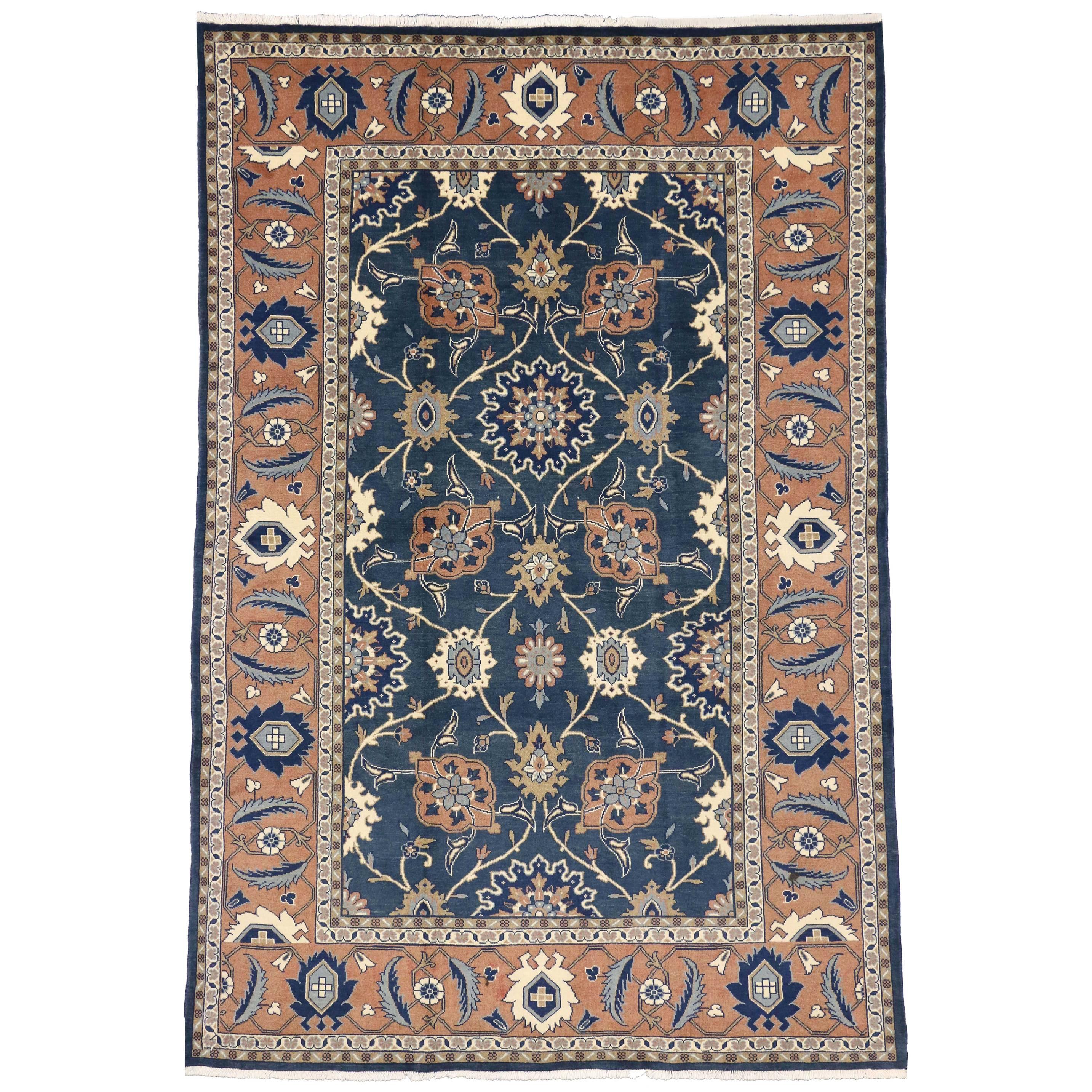 Vintage Persian Mahal Rug with Mina Khani Pattern and Spanish Revival Style