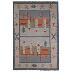 Handmade Vintage Swedish Kilim, 1950s, 1C565