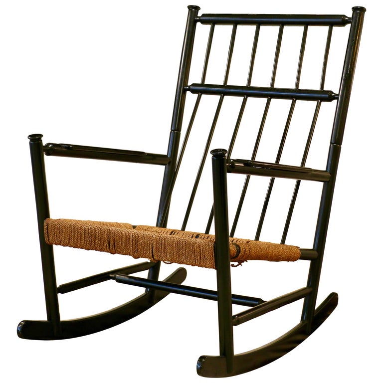 Large 1960s Scandinavian Rocking Chair For Sale at 1stDibs