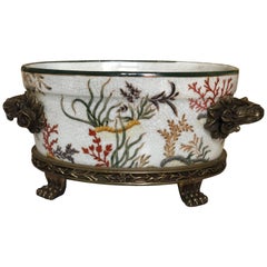 Maceta / Jardinera de porcelana pintada a mano G & C, Dinamarca