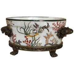 Porcelain Hand-Painted Flowerpot / Jardiniere G & C, Denmark