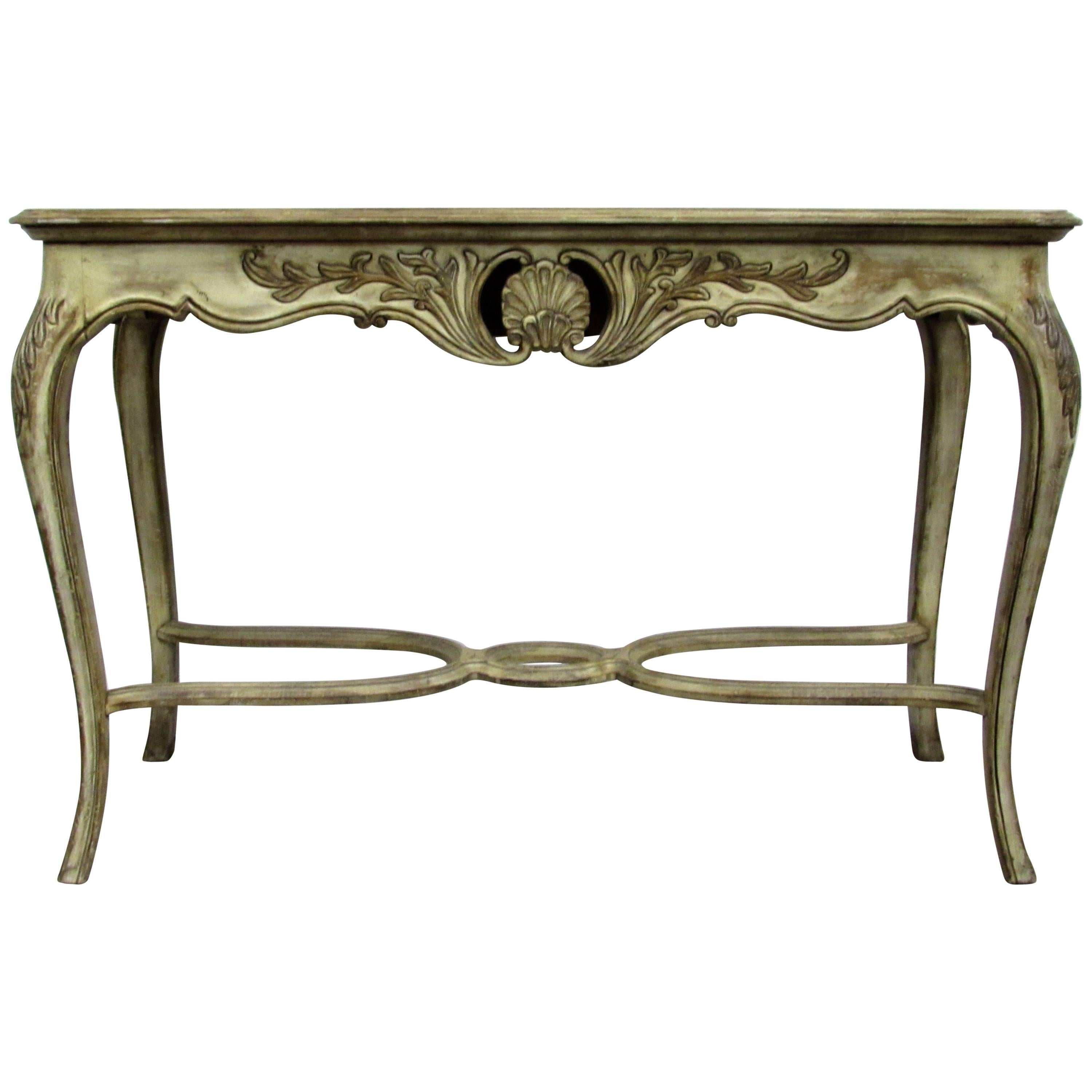 Louis XV Style Carved Wood Console Table For Sale