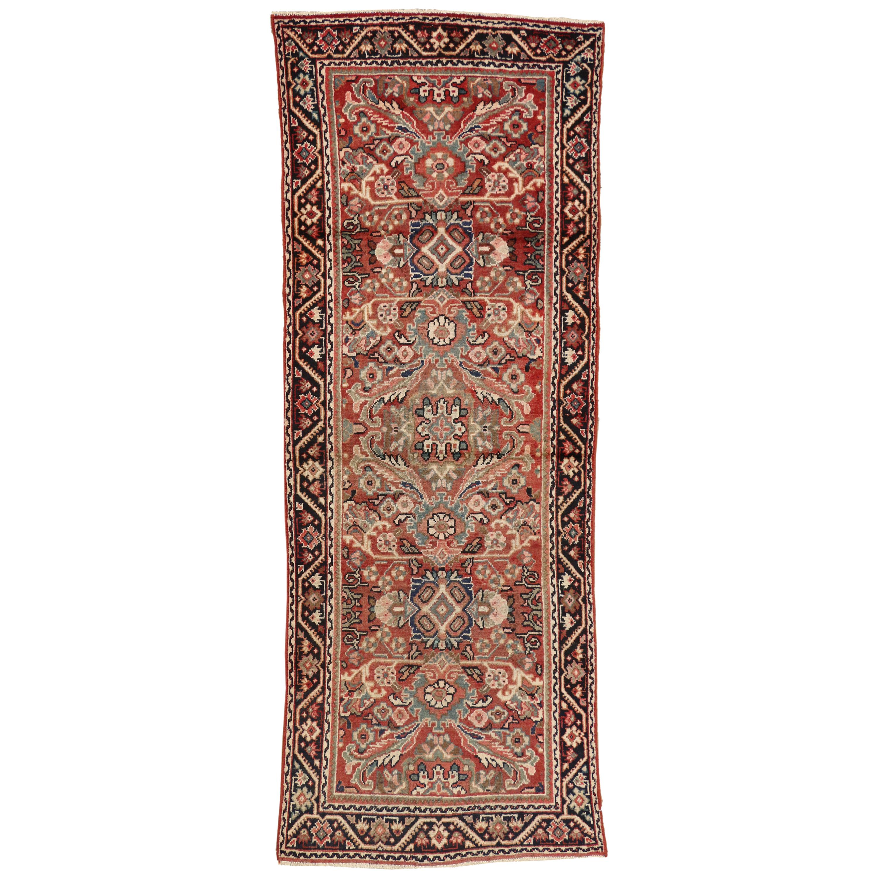 Tapis de couloir persan Mahal vintage, tapis de couloir traditionnel