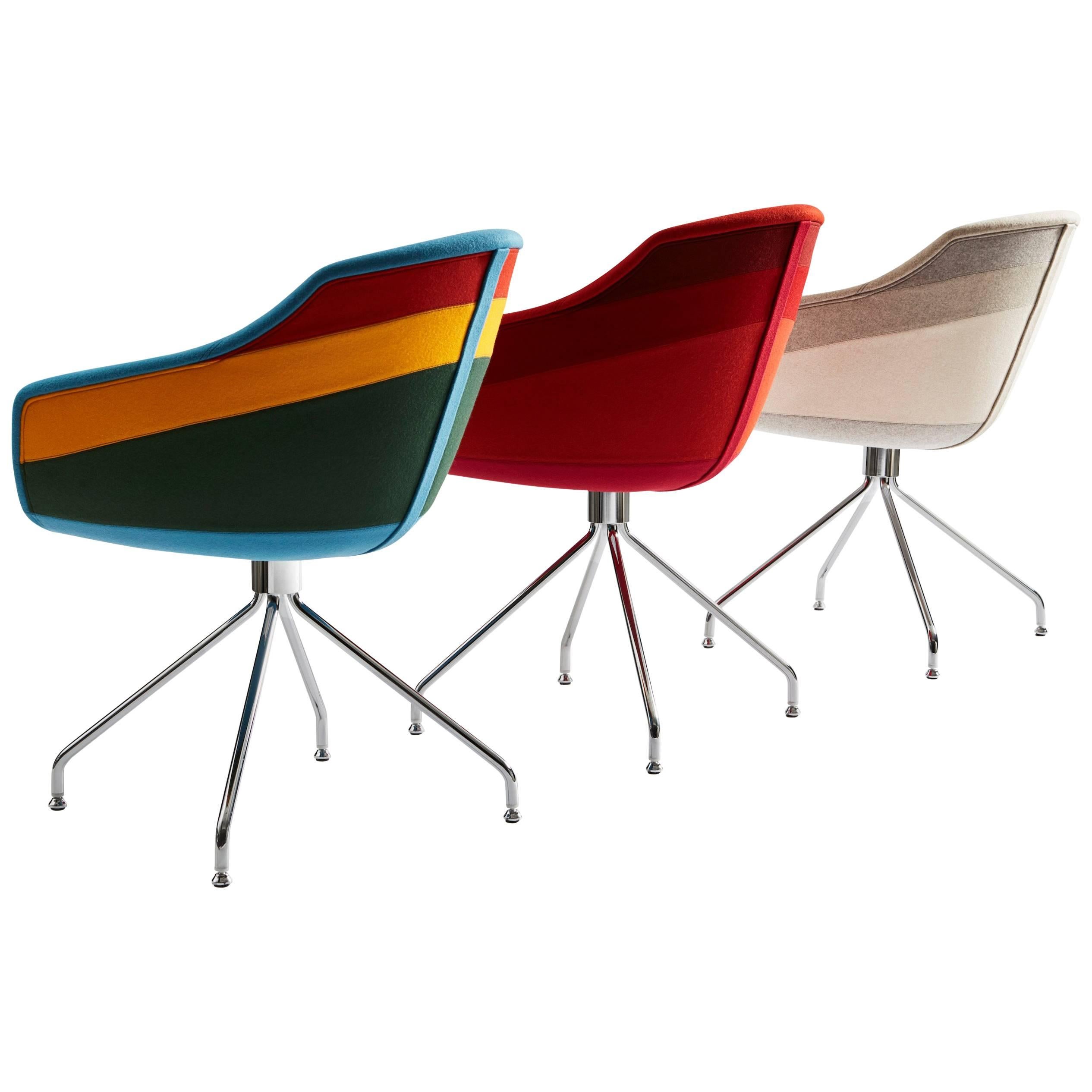 Moooi Canal Chair by Luca Nichetto in Seven Fabric Stripe & Three Base Options For Sale