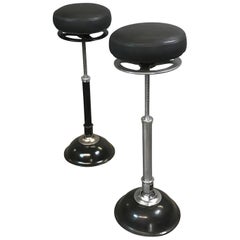 Retro Industrial Adjustable Articulating Leather Medical Stool