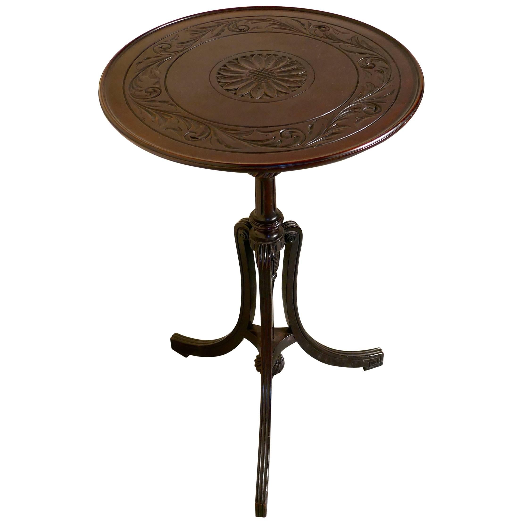 Carved Art Nouveau Mahogany Wine Table by Bulstrode of Cambridge