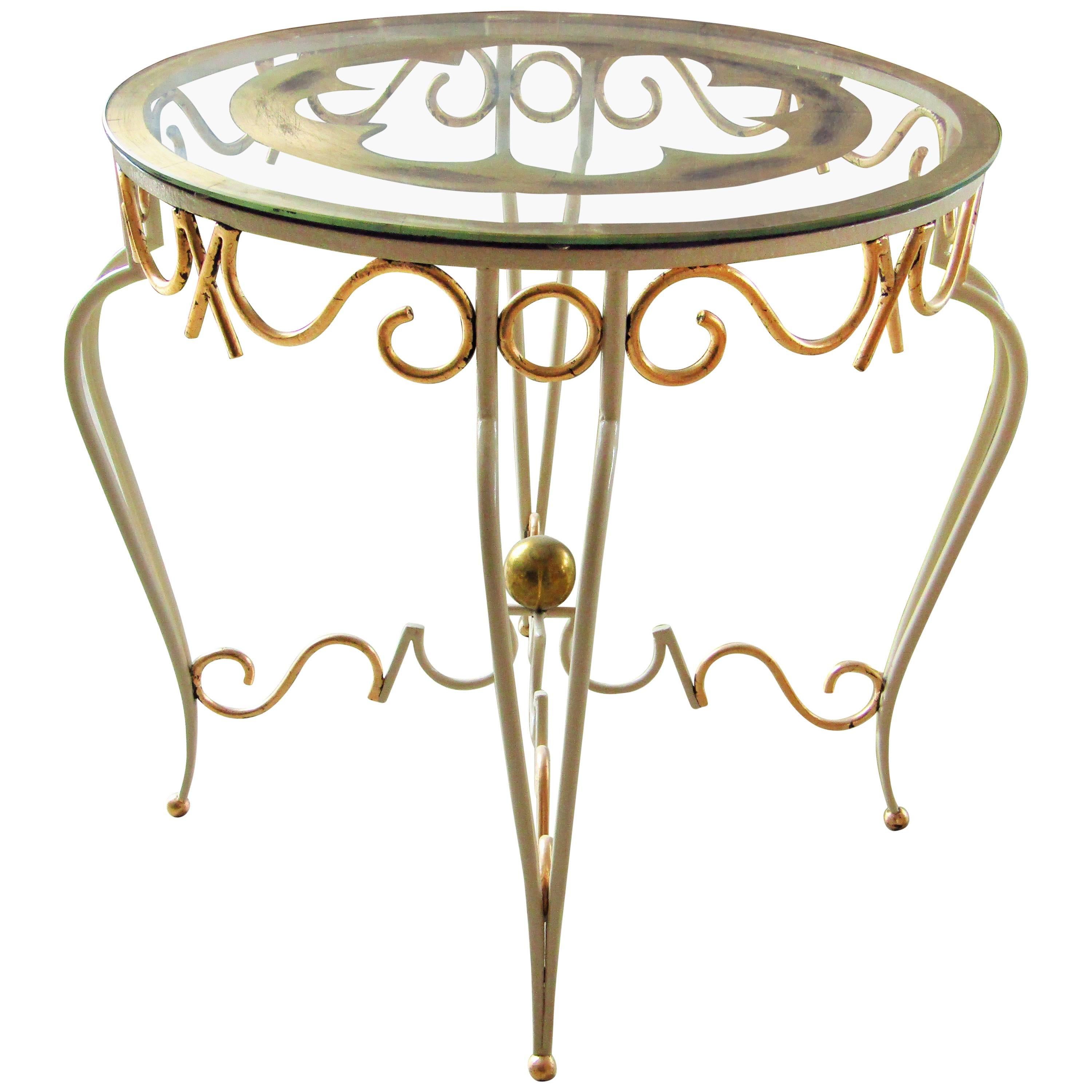 Art Deco Wrought Iron Table by Rene Prou