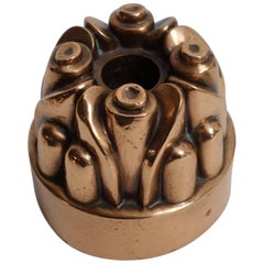 Antique Copper Pudding Mold, French, 19th Century