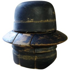 Antique Milliners Wooden Hat Mold, 19th Century