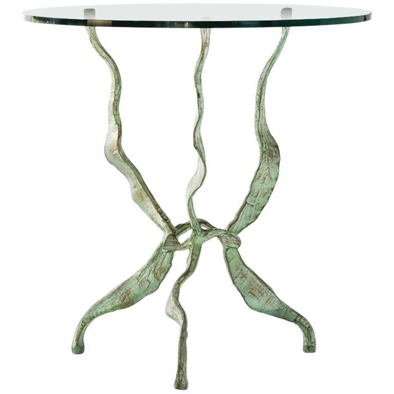 Side Table by Salvino Marsura, Hand-Forged Wrought Iron, Late 20th Century For Sale