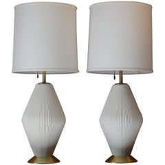 Pair of Gerald Thurston for Lightolier Ceramic Table Lamps