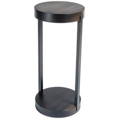Union Mini Side Table Stand by Tretiak Works, Contemporary Oxidized Walnut Steel