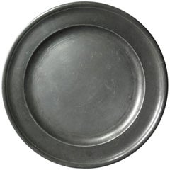 Antique American Pewter Plate by Thomas Danforth III Middletown, Connecticut, 1782-1788