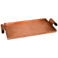 Retro Arts & Crafts Style Copper Serving Tray