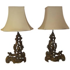 Pair of Lamps Made from 19th Century French Chenets